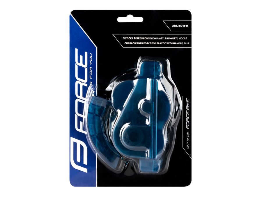 Čistička řetězů Force ECO plast s rukojetí, modrá