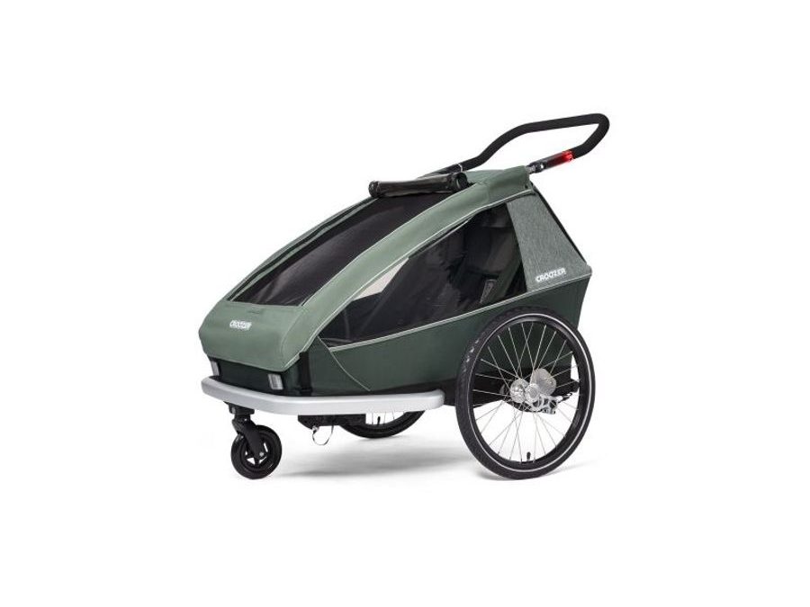 Odpružený vozík za kolo CROOZER KID FOR 2 PLUS Vaaya JUNGLE GREEN 2020 2v1