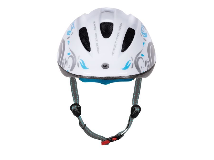 Dětská helma FORCE FUN FLOWERS, bílo-šedo-modrá