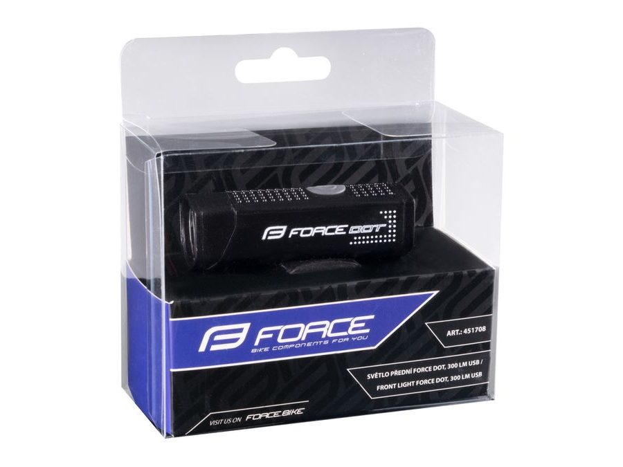 Světlo přední FORCE DOT USB, černé