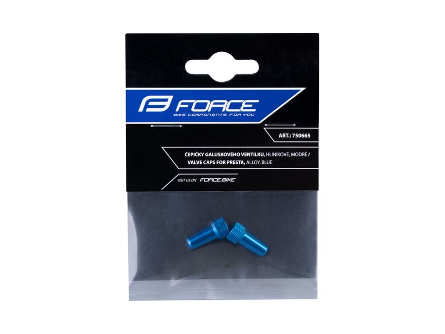 Čepičky galuskového ventilku, hliníkové, modré