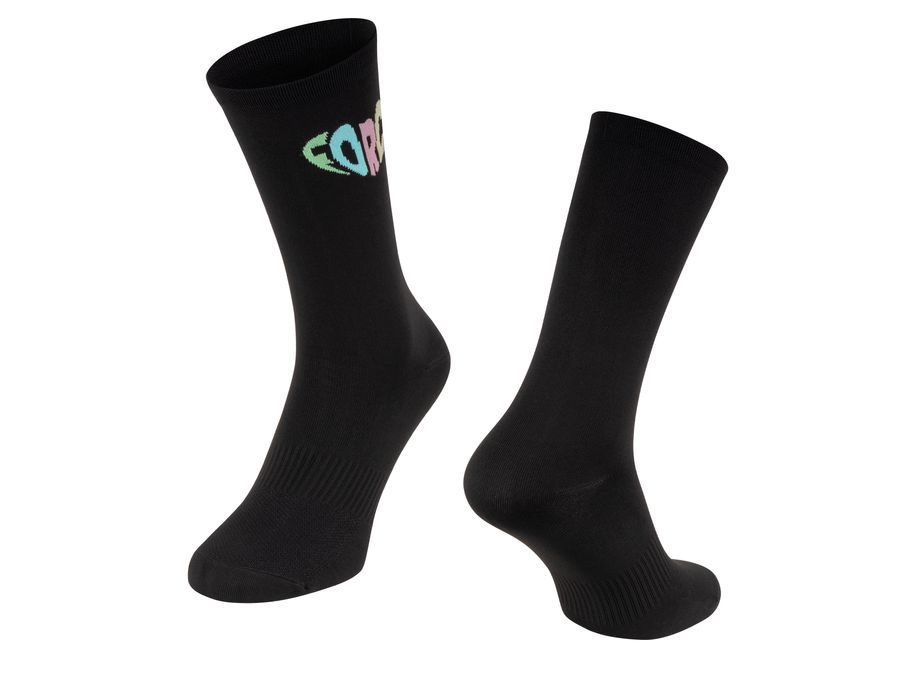 Dlouhé ponožky FORCE IN HEART, černé