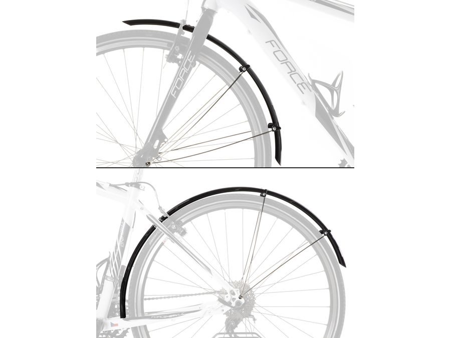 Blatníky FORCE 48 Aluflex 28" XL + V vzpěry, černé