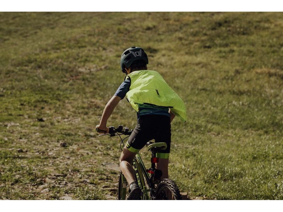 Dětská vesta FORCE WINDPRO KID, plná záda, fluo