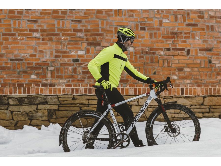 Pánská zimní bunda FORCE FROST softshell, fluo-černá