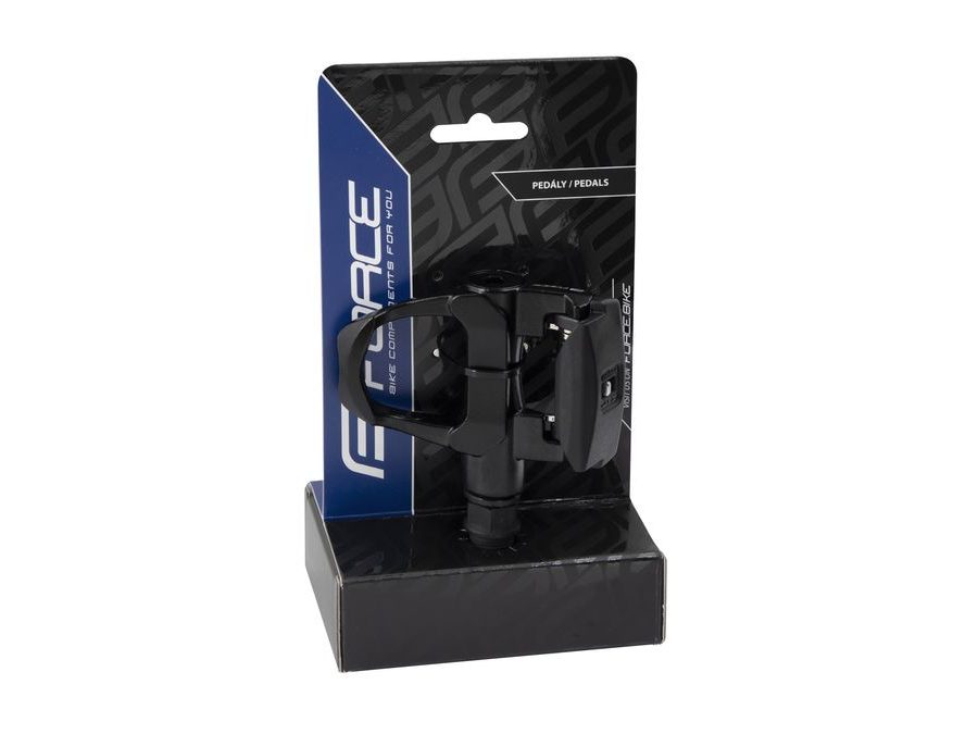 Pedály Force nášlapné silniční + zarážky, černé
