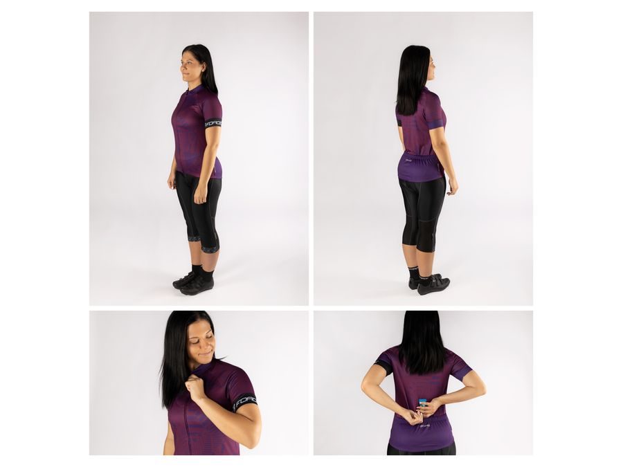Dámský dres FORCE SHARD LADY krátký rukáv, fialový