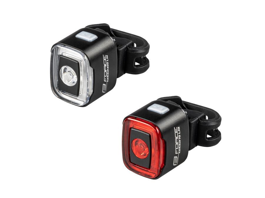 Sada blikaček FORCE FLEA 200 LM, USB přední+zadní