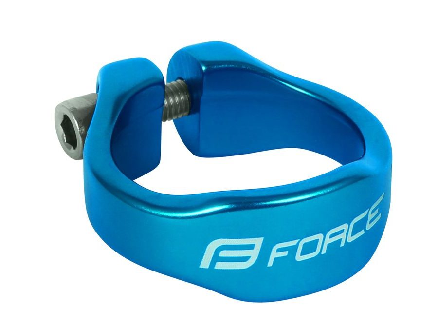 Objímka sedlovky FORCE na inbus 34,9mm Al, modrá