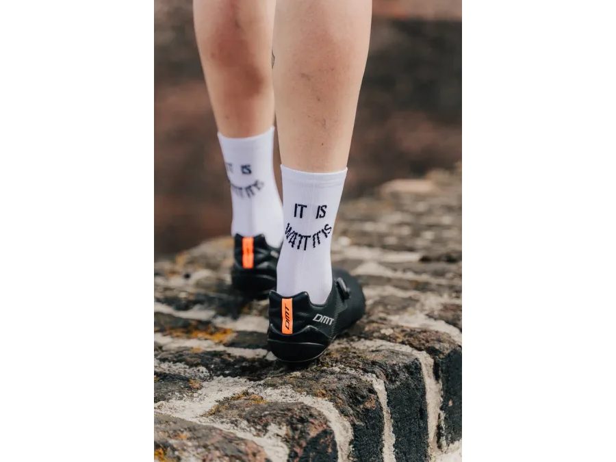 Dlouhé ponožky na kolo Kolo je Láska It Is Watt It Is, bílá