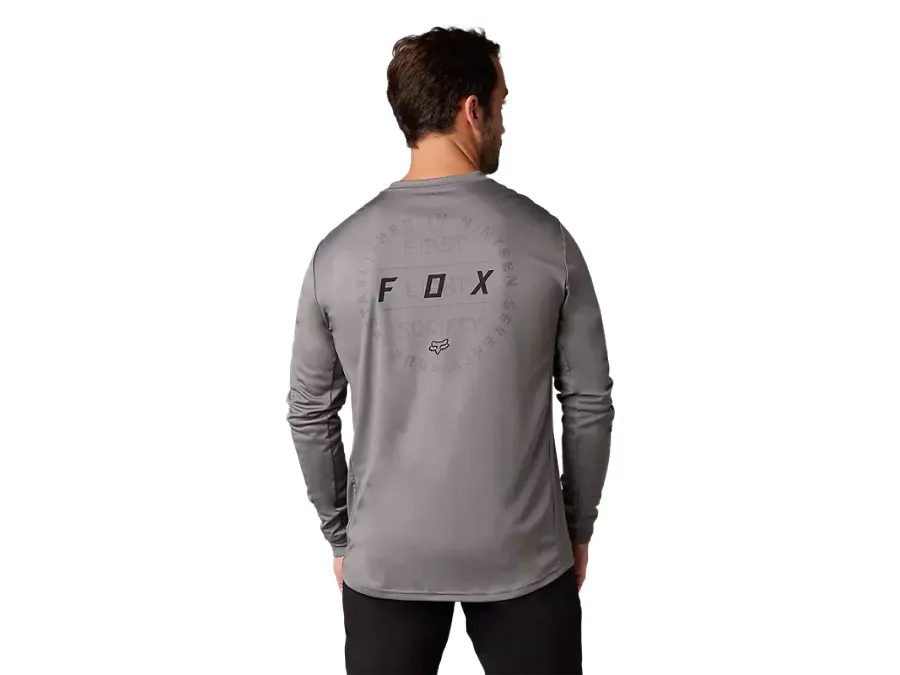 Pánský dres s dlouhým rukávem FOX Ranger Font, šedý