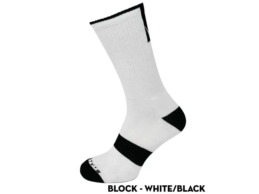 Dlouhé ponožky PEATY'S PONOŽKY SHREDSOCKS BLOCK white-black
