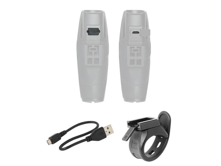 světlo přední FORCE SHARK 700LM USB, černé