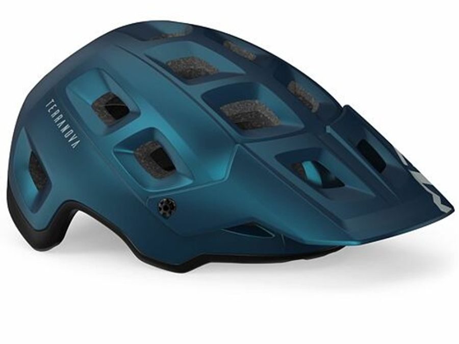 Helma MET TERRANOVA teal modrá černá metalická matná