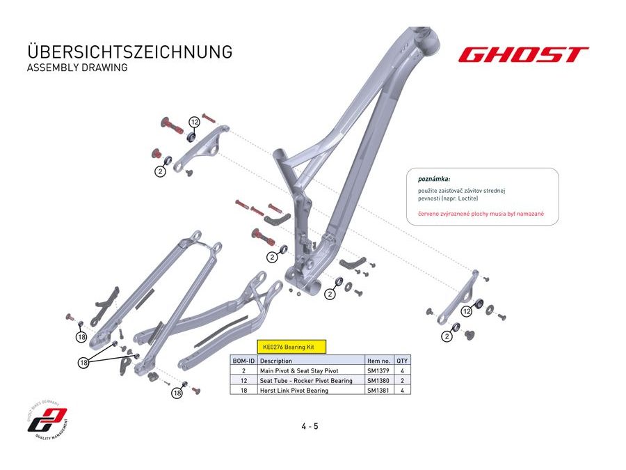 Rámy: Ložiská SLAMR, FRAMR, HAMR (Axle Bearing Kit)