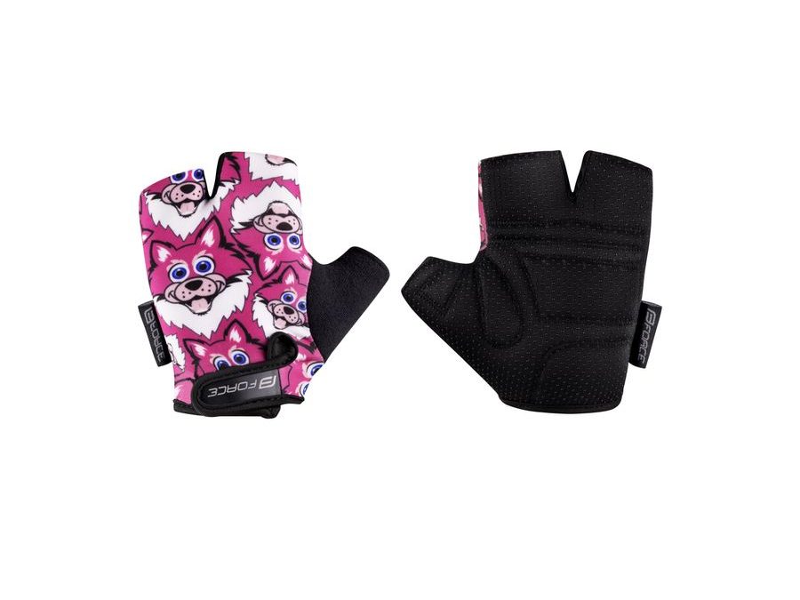 Dětské krátkoprsté rukavice FORCE WOLFIE KID, růžové