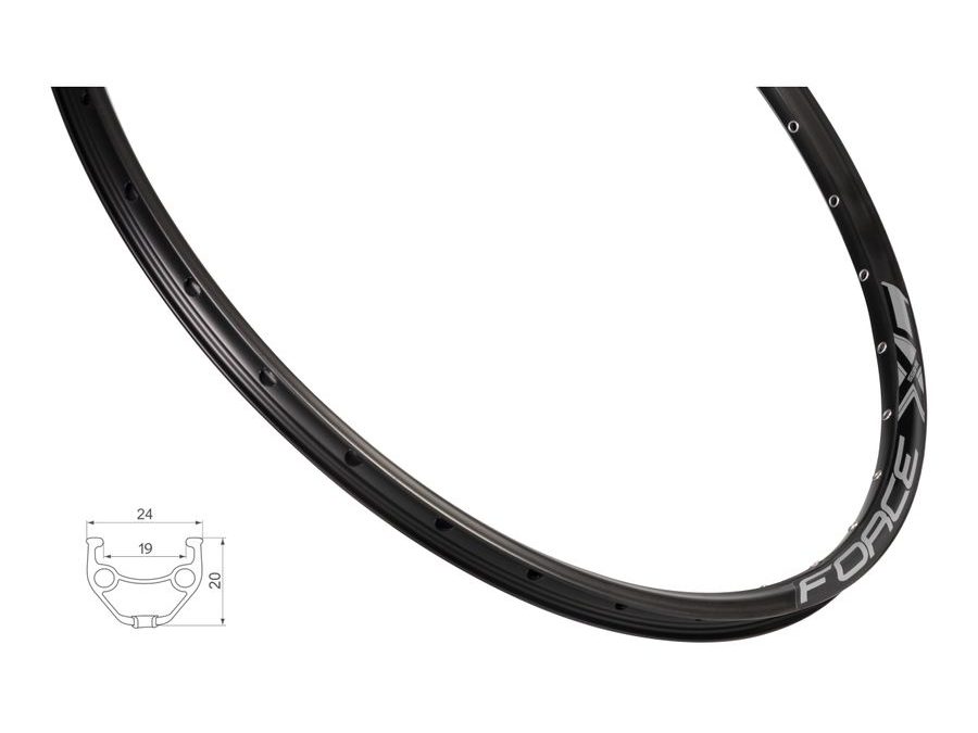 ráfek FORCE XC BASIC DISC 559x19, 36děr, černý
