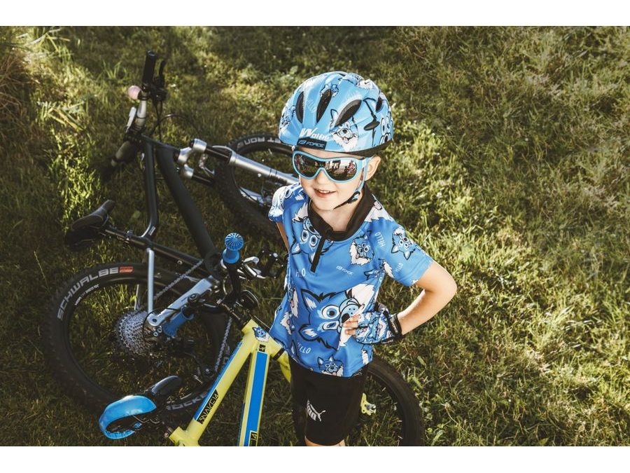 Dětské krátkoprsté rukavice FORCE WOLFIE KID, modré