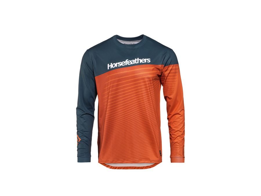 Pánský dres s dlouhým rukávem HORSEFEATHERS Quantum LS, petrol-burnt orange