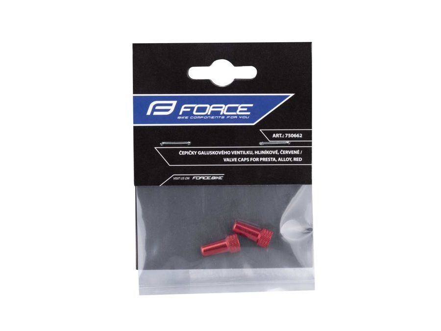 Čepičky galuskového ventilku, hliníkové, červené