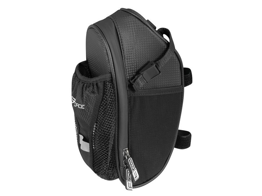 Brašna pod sedlo FORCE FUSE+síťka na láhev, černá