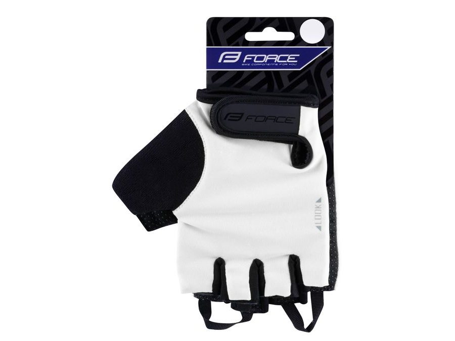 Letní krátkoprsté rukavice FORCE LOOK, bílé