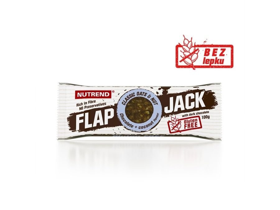 tyčinka Nutrend FLAPJACK GLUTEN FREE čokoláda+kokos