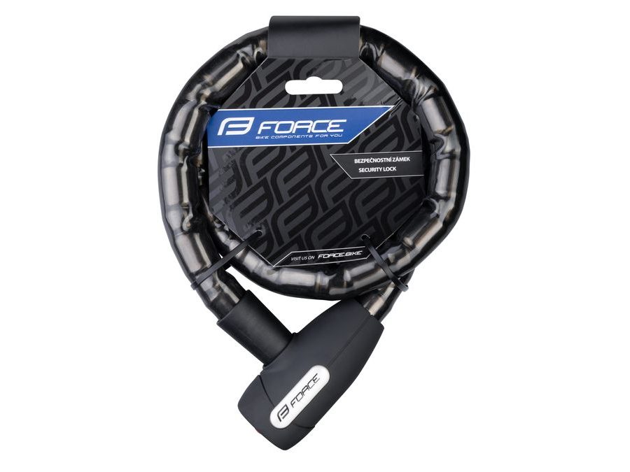 Zámek článkový FORCE LUX bez držáku, 100cm/25mm, černý