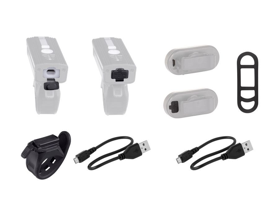 Sada světel FORCE FUTURO USB přední+zadní