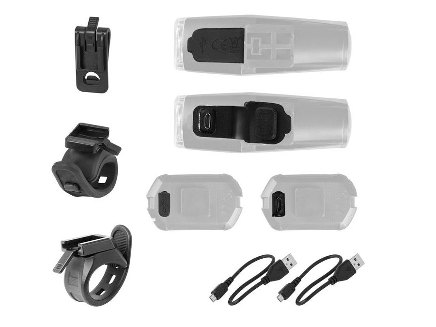 světla sada FORCE VARIO USB přední+zadní