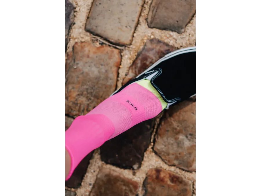 Dlouhé ponožky na kolo Kolo je Láska Bad day, růžová