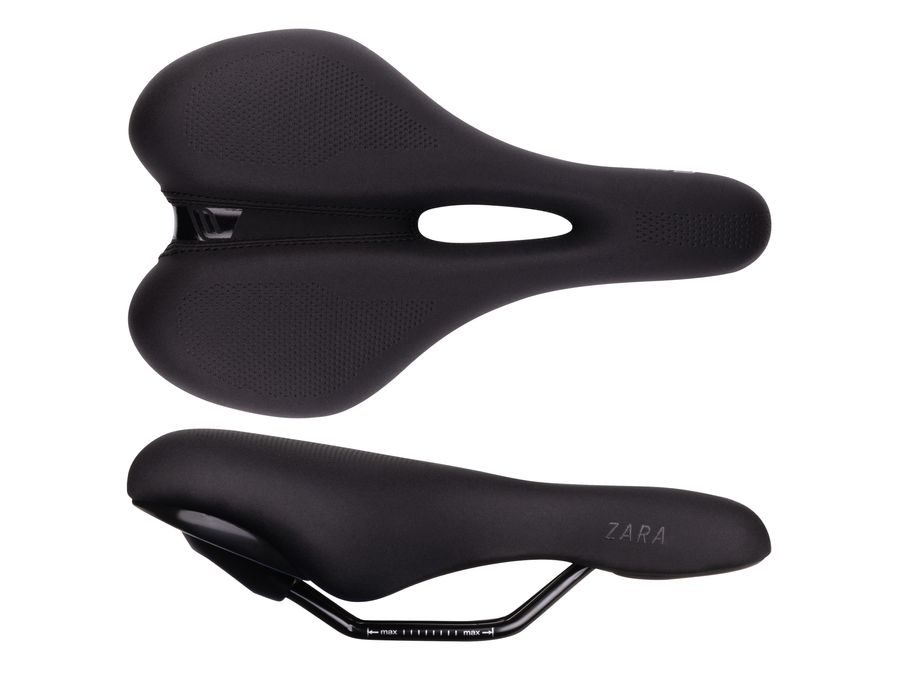 Dámské turistické sedlo FORCE ZARA, černé mat/lesk