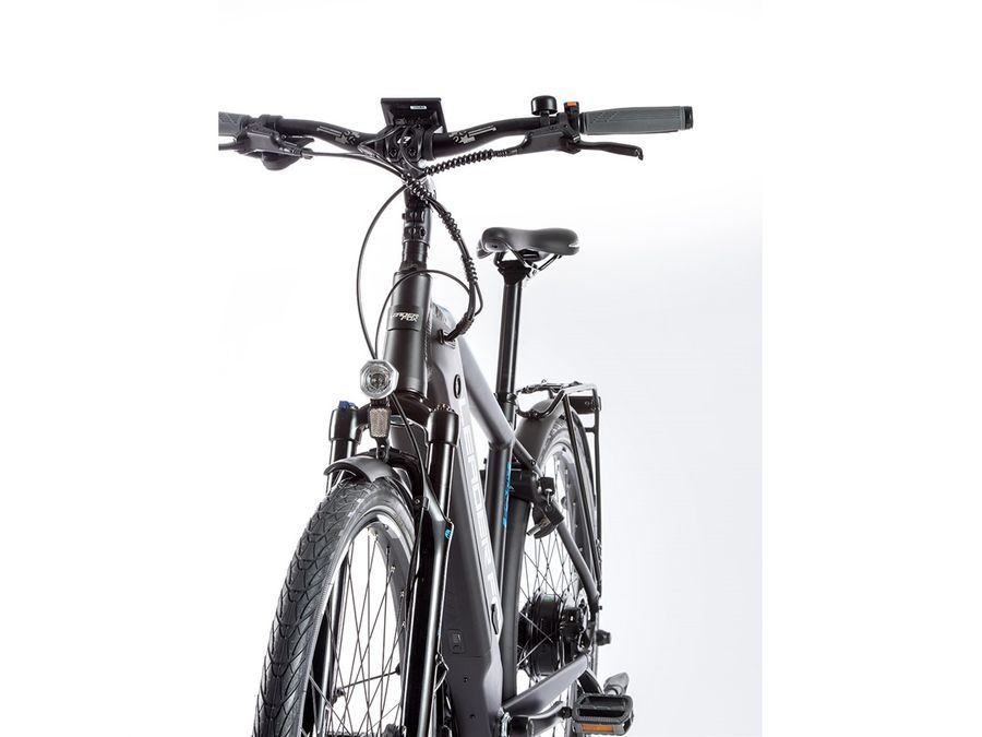 Pánské trekingové elektrokolo Leader Fox SANDY 2021, ČERNÁ MAT-MODRÁ