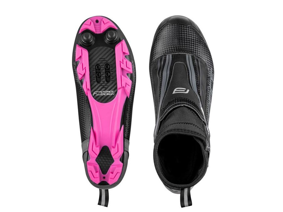 tretry zimní FORCE MTB ICE21 LADY, černo-růž