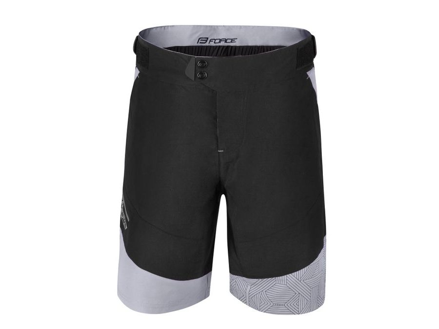 Pánské kraťasy do pasu s odnímatelnou vložkou FORCE STORM, černo-šedé