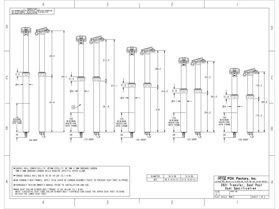 Sedlovka FOX TRANSFER2 31.6mm FACTORY