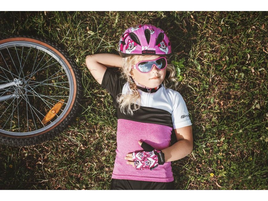 Dětské krátkoprsté rukavice FORCE WOLFIE KID, růžové