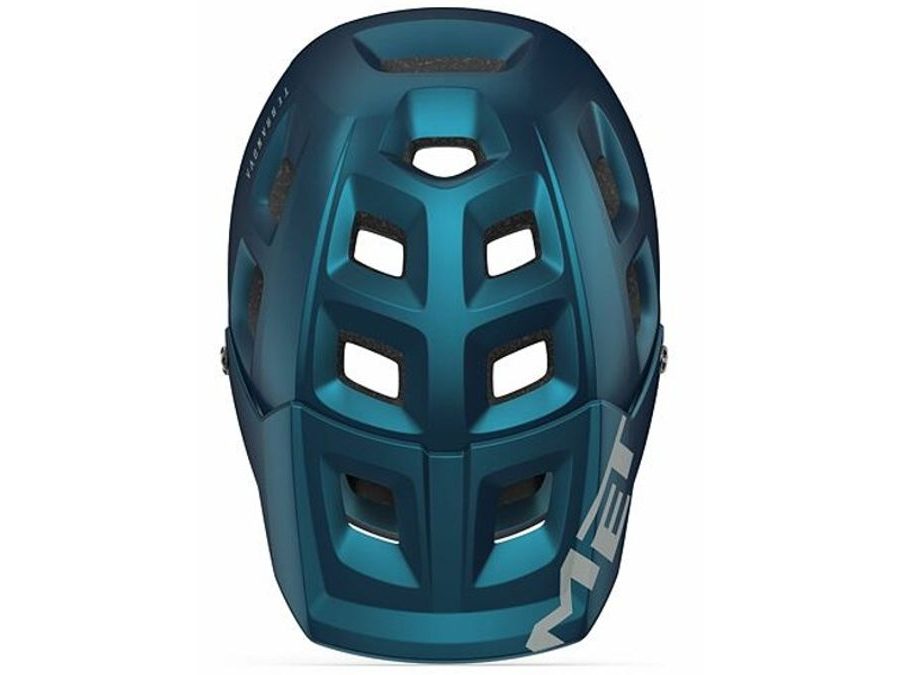 Helma MET TERRANOVA teal modrá černá metalická matná
