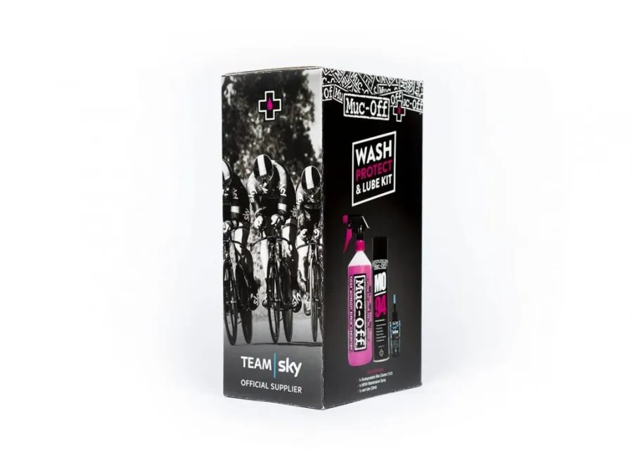 Dárková sada MUC-OFF WASH, PROTECT & LUBE WET KIT - Základní sada pro mytí, ochranu a lubrikaci kol