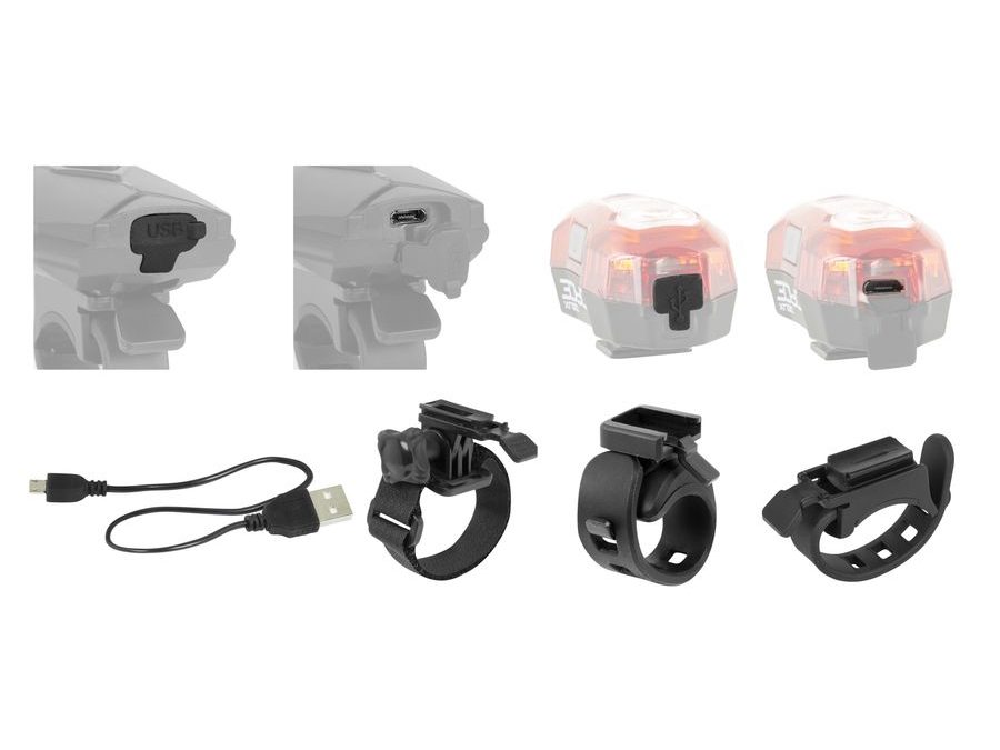 Sada světel Force EXPRESS USB přední + zadní