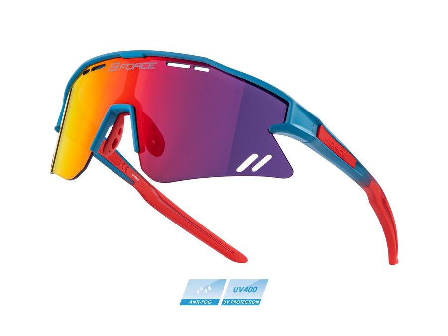 brýle FORCE SPECTER modro-červ., červená zrc. skla