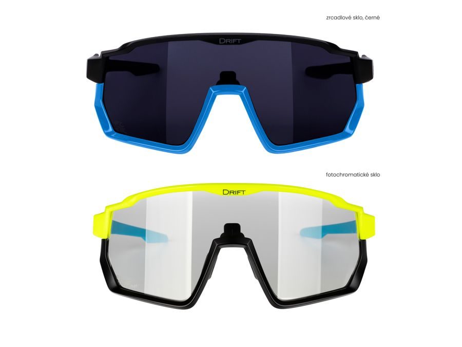 brýle F DRIFT 1x fluo+1x černé,foto+čer. sklo SADA