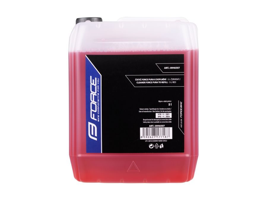 Čistič FORCE PURA k doplnění - 5l červený, cherry