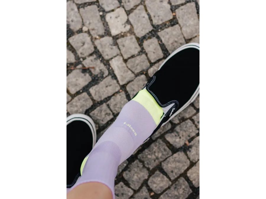 Dlouhé ponožky na kolo Kolo je Láska Bad day, fialová