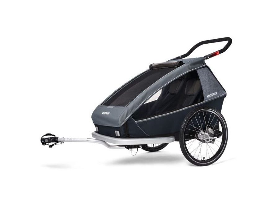 Odpružený vozík za kolo CROOZER KID FOR 2 PLUS Vaaya GRAPHITE BLUE 2020 2v1