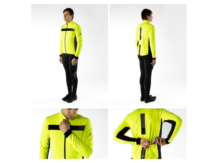 Pánská zimní bunda FORCE FROST softshell, fluo-černá