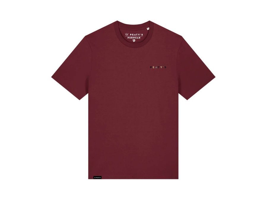 Tričko PEATY'S PUBWEAR TRIKO S KRÁTKÝM RUKÁVEM STACKED BURGUNDY