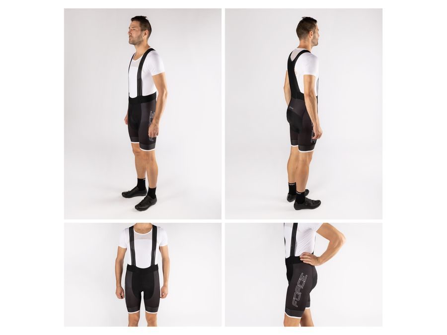 Pánské kraťasy se šráky a vložkou FORCE TEAM PRO 2, černo-bílé