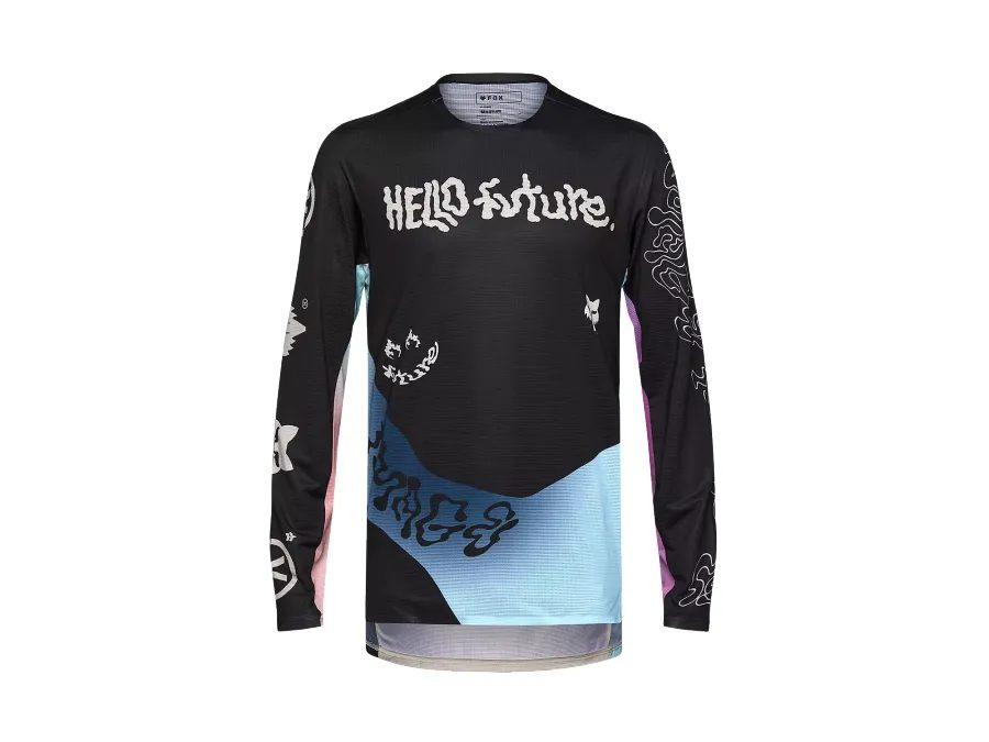 Pánský dres s dlouhým rukávem FOX Flexair Hello Future Long Sleeve Jersey, Cream