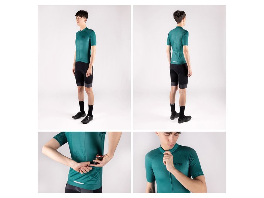 Pánský dres s krátkým rukávem FORCE PURE, petrolejový